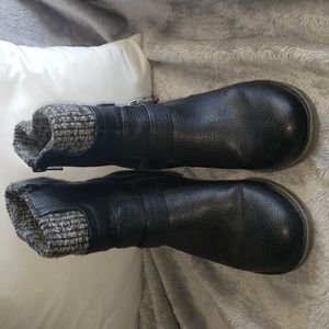 Baretraps Dover Ankle Zip Boots Black with Sweater Cuff Look Around Ankles